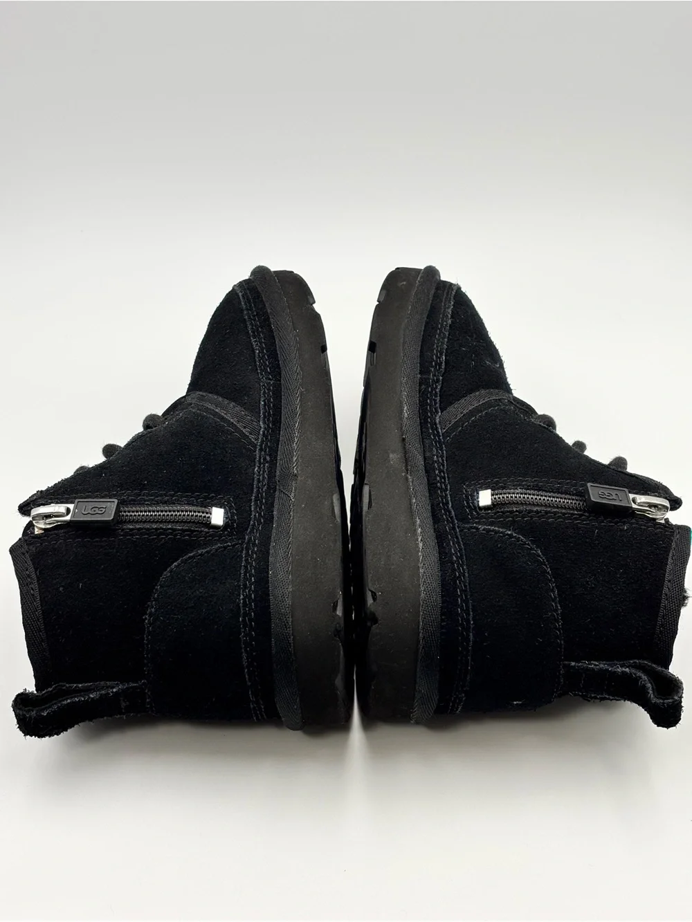 UGG Kids Black Suede Lace-Up Ankle Boots with Fleece Lining Size 12 Toddler